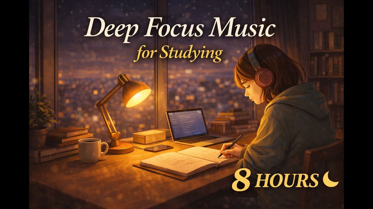 8 Hours Deep Focus Music for Studying & Concentration