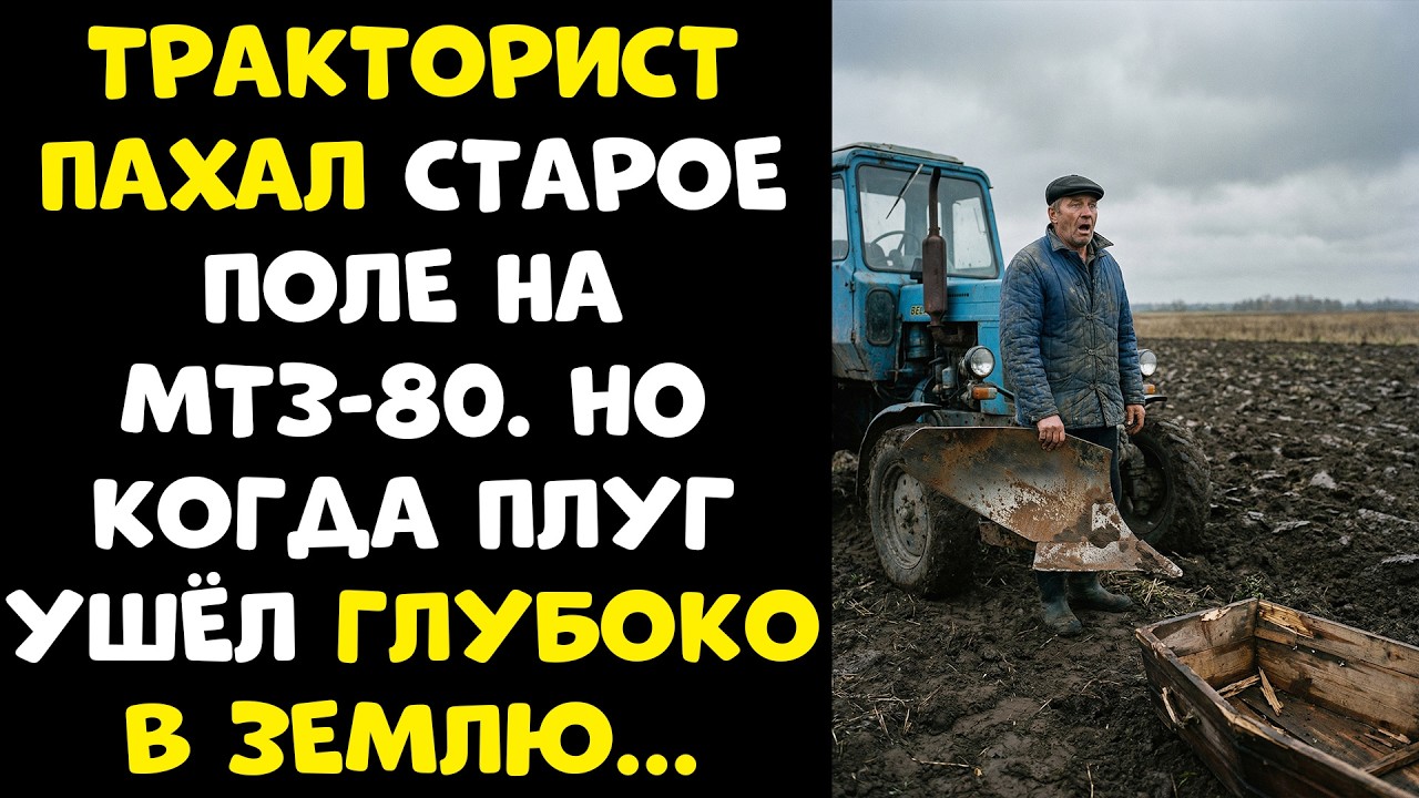 Тракторист пахал поле на МТЗ-80, а когда плуг ушёл на метр — обомлел...