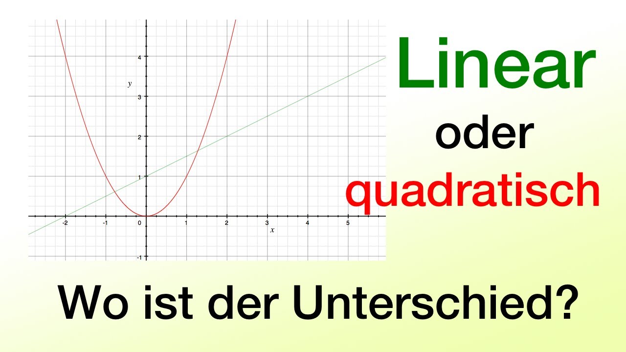 Lineare oder quadratische Gleichung - Wo ist der Unterschied?