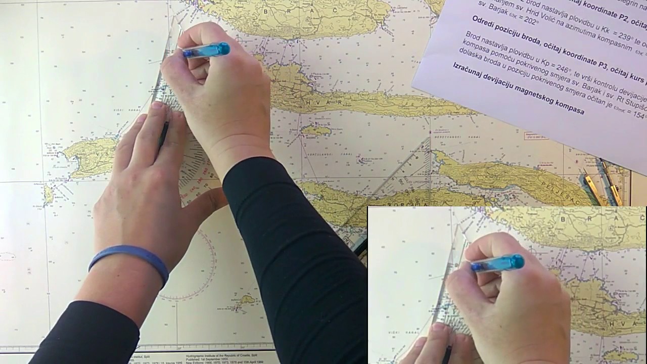 Rad na nautičkoj karti - vježba #1