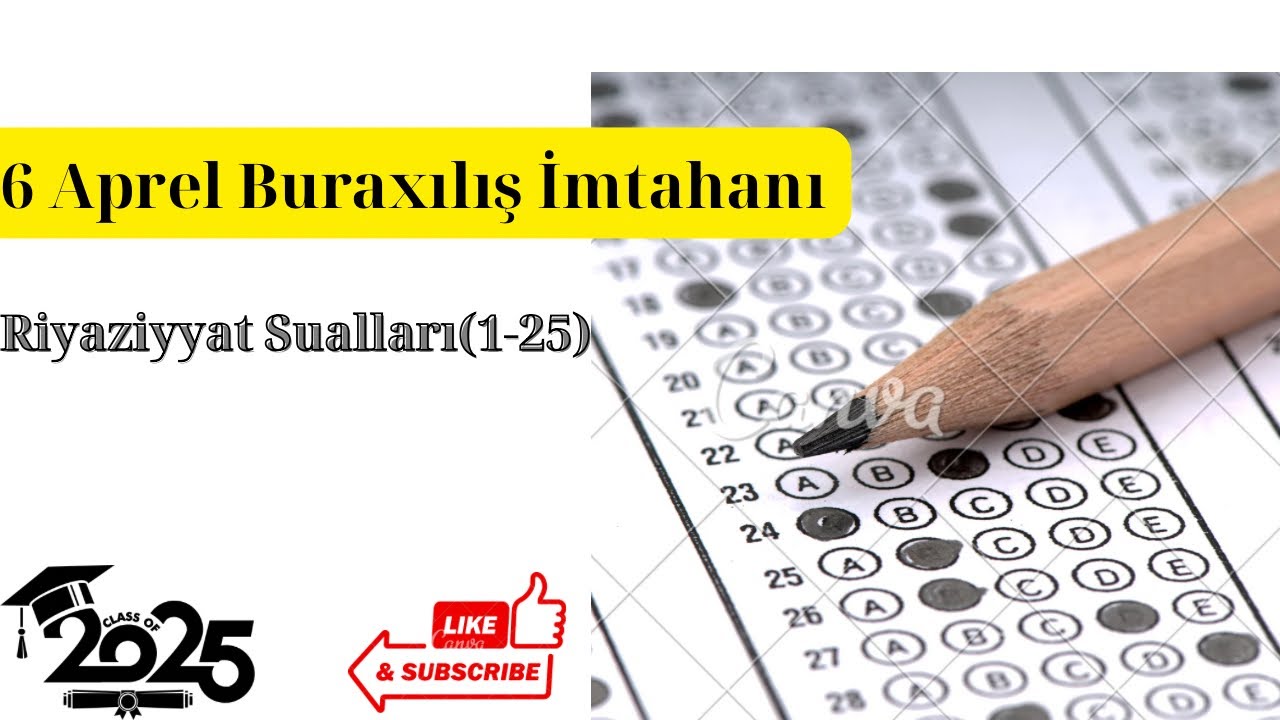 📌❗️6 Aprel Buraxılış İmtahanı Riyaziyyat suallarının izahı #6aprel #buraxilisimtahani #məzun