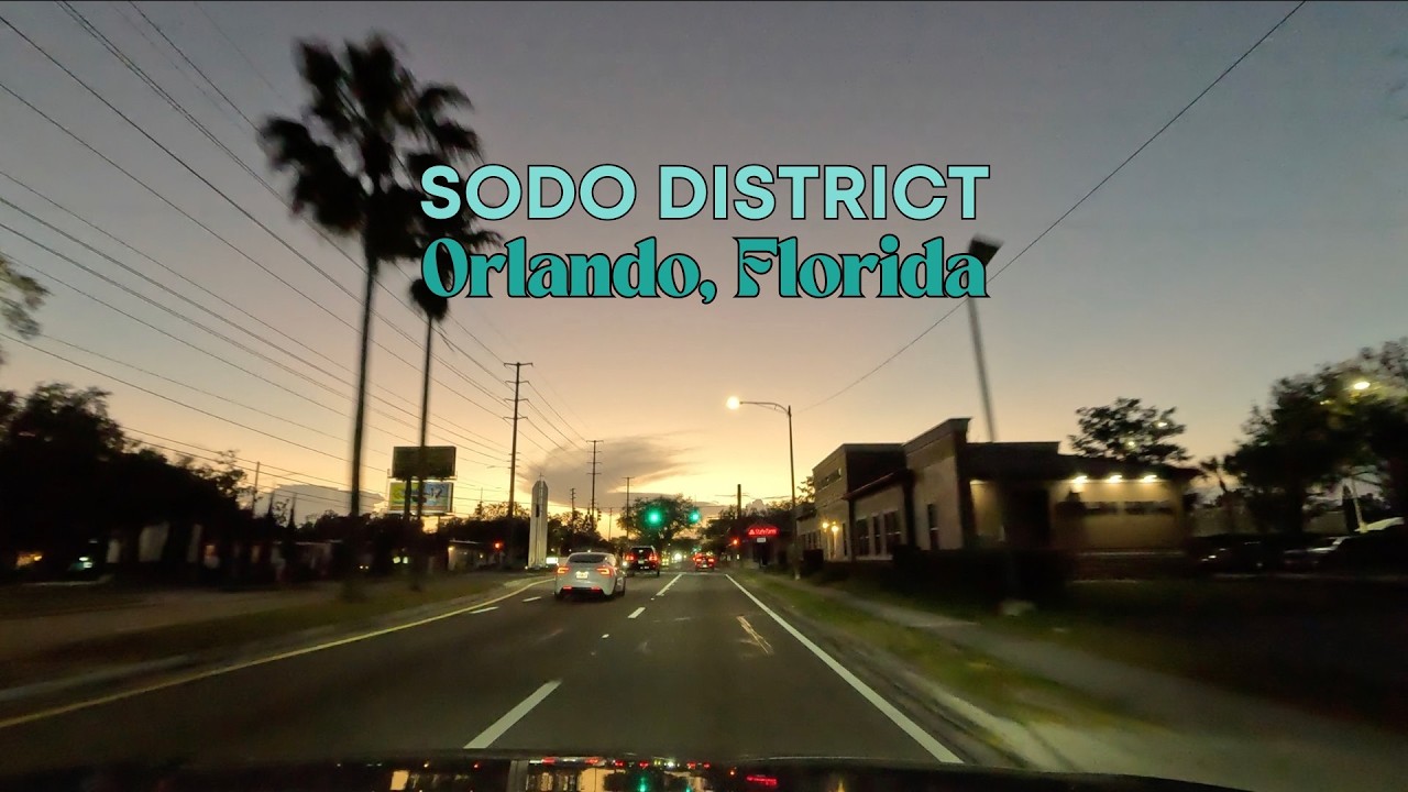 POV Sunset Driving Tour SODO Orlando Florida 4K Unedited Original Audio