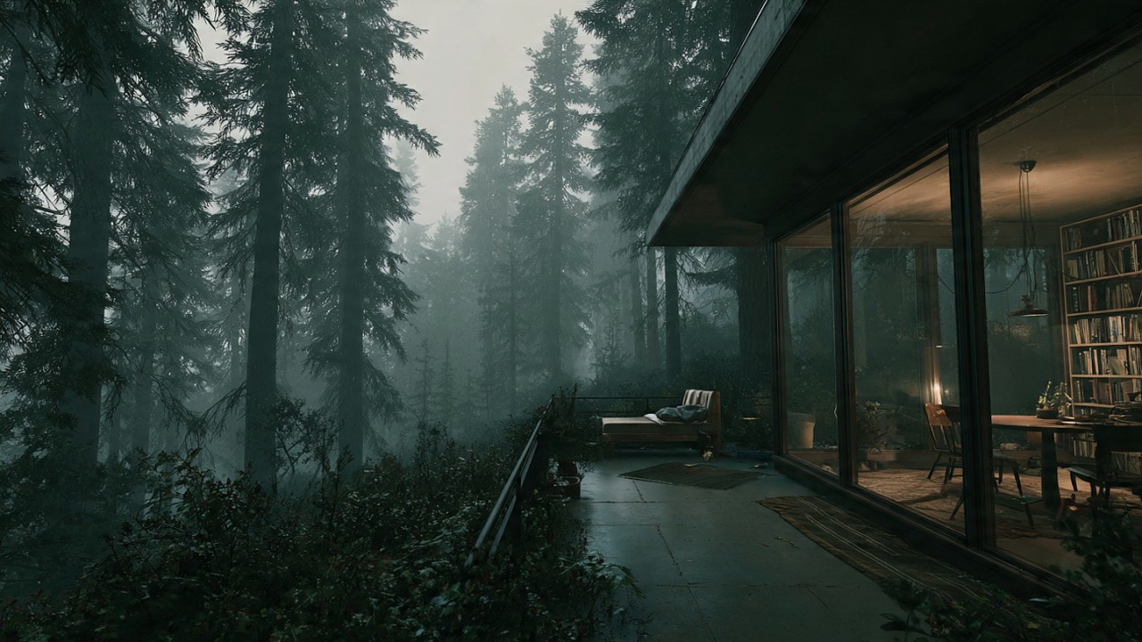 Heavy Rain & Thunder for Deep Relaxation and Sleep - Rain Sounds in a Cozy Forest Bedroom - No Music