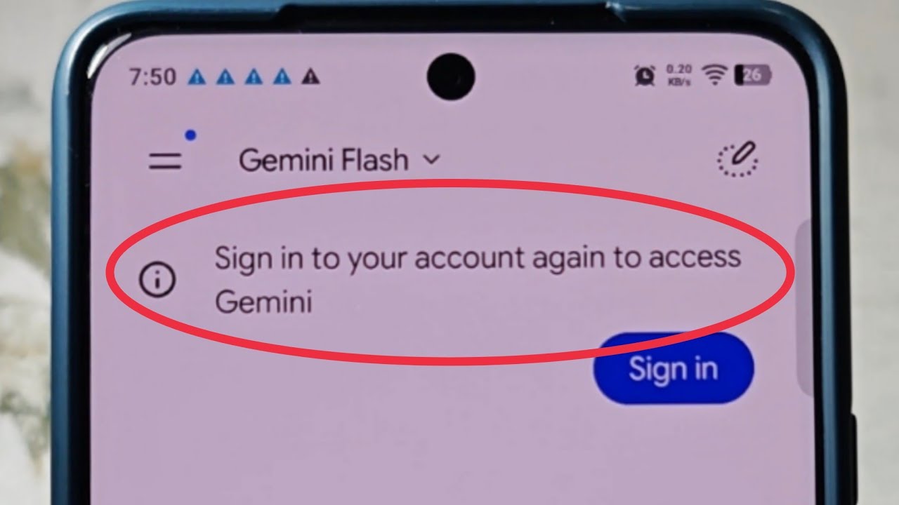 Gemini | Fix Sign in to your account again to access Gemini