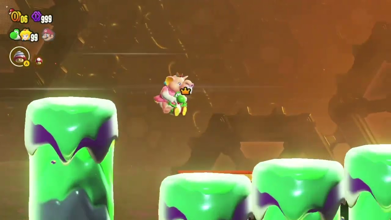 The final-final test badge Marathon. Yoshi carrying the elephant Princess Peach