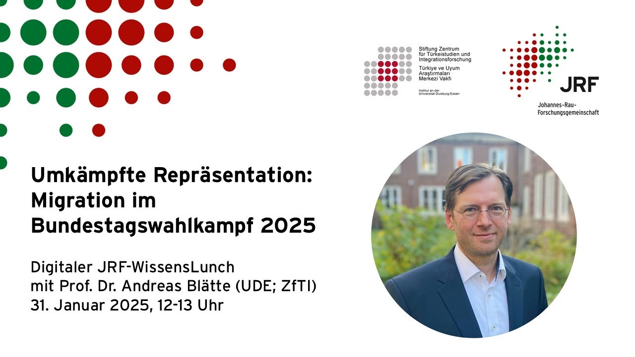 „Umkämpfte Repräsentation: Migration im Wahlkampf 2025“ JRF-WissensLunch mit Prof. Blätte, 01/25