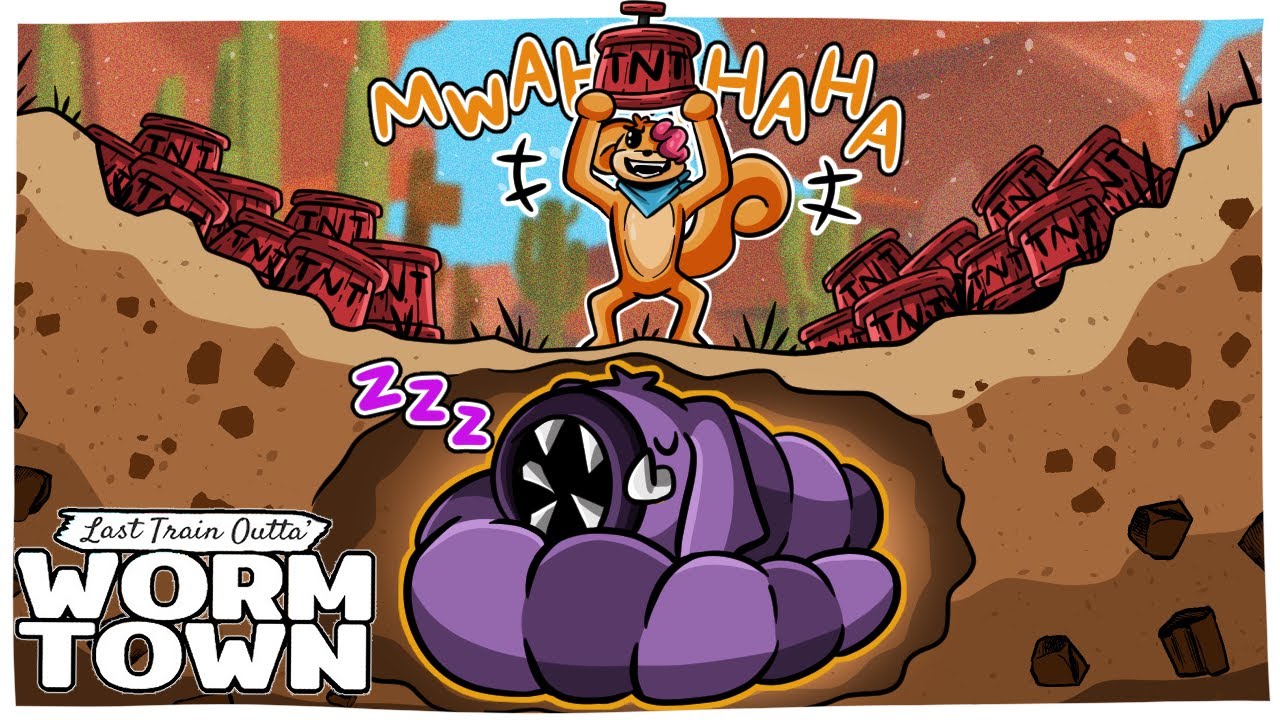 MY WORM GETS BULLIED FOR SLEEPING | Last Train Outta Worm Town |w/ @CaRtOoNz @DeadSquirrel & Friends