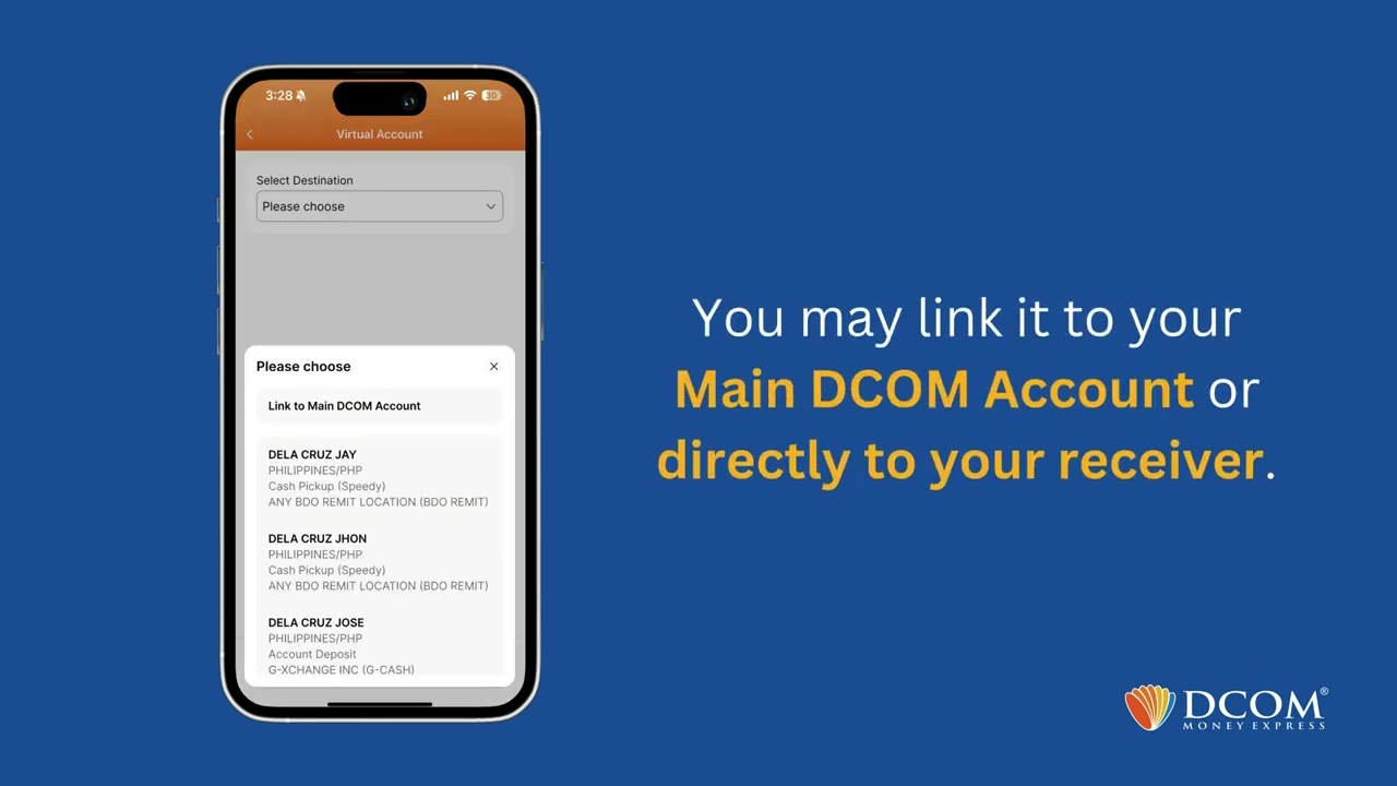 HOW TO CREATE A VIRTUAL ACCOUNT USING THE DCOM APP