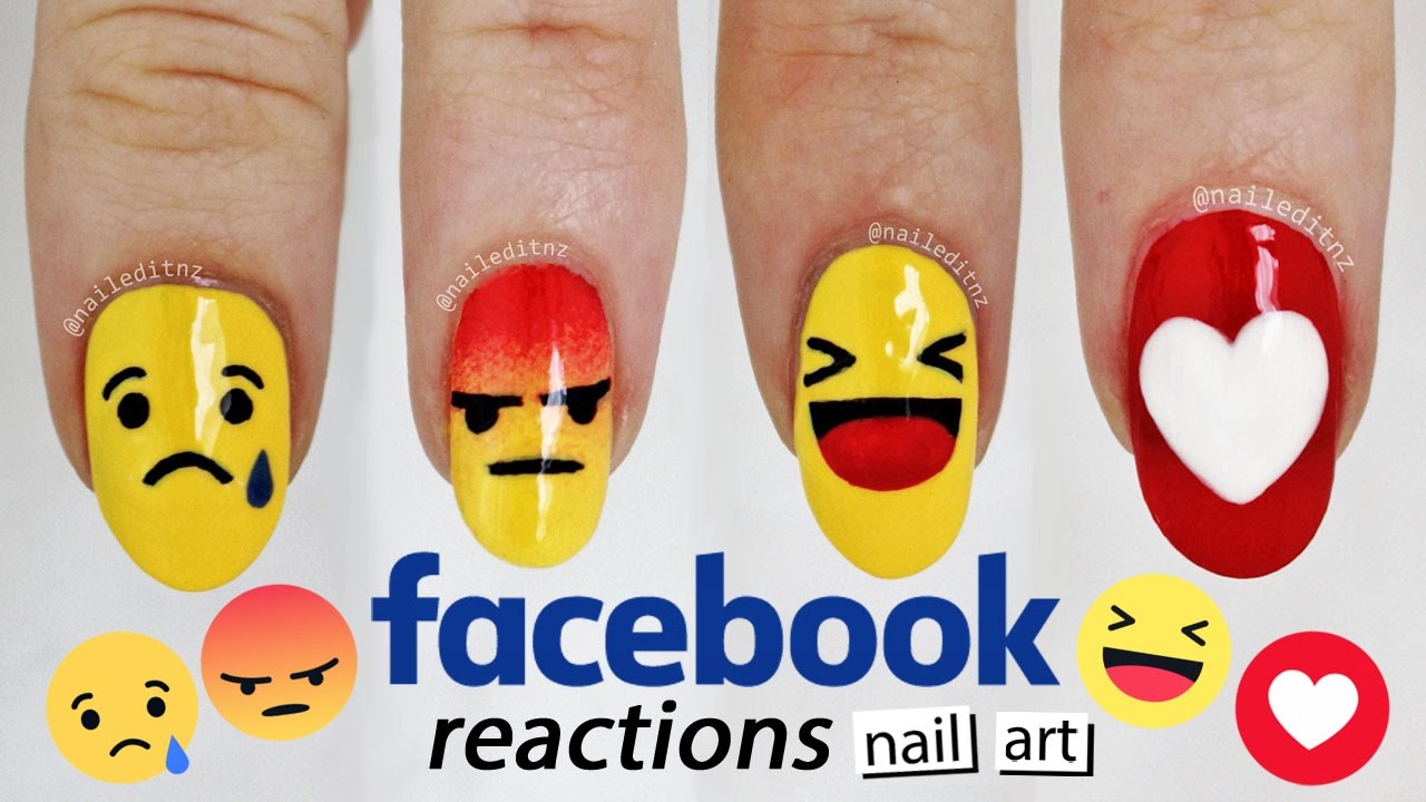 ♥ FACEBOOK REACTIONS NAIL ART ♥ Ultimate FB addict nails | Nailed It NZ