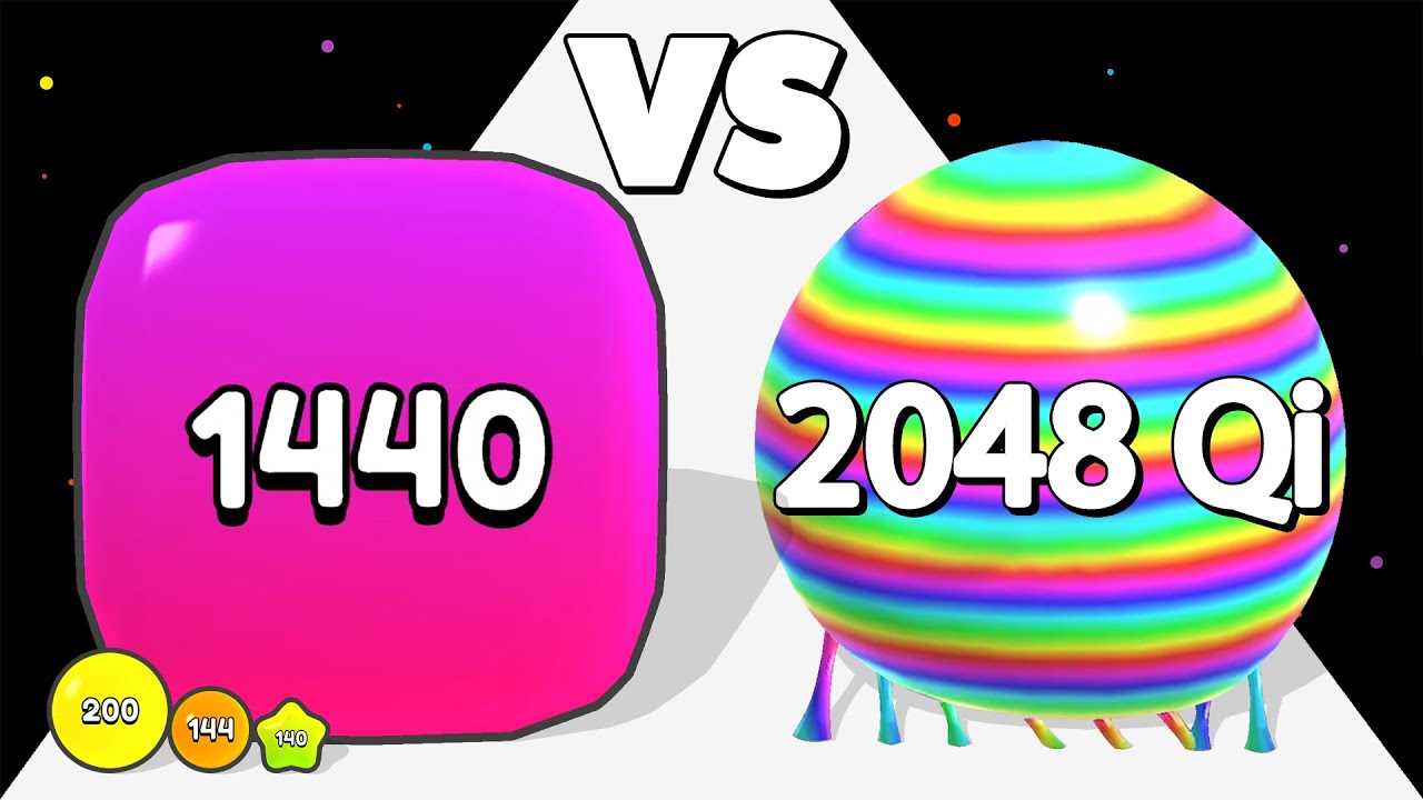 PUFF UP /vs BLOB MERGE 3D (2048Qi) ∞ ASMR Gameplay Android iOS • Number Ball Merge Math Games