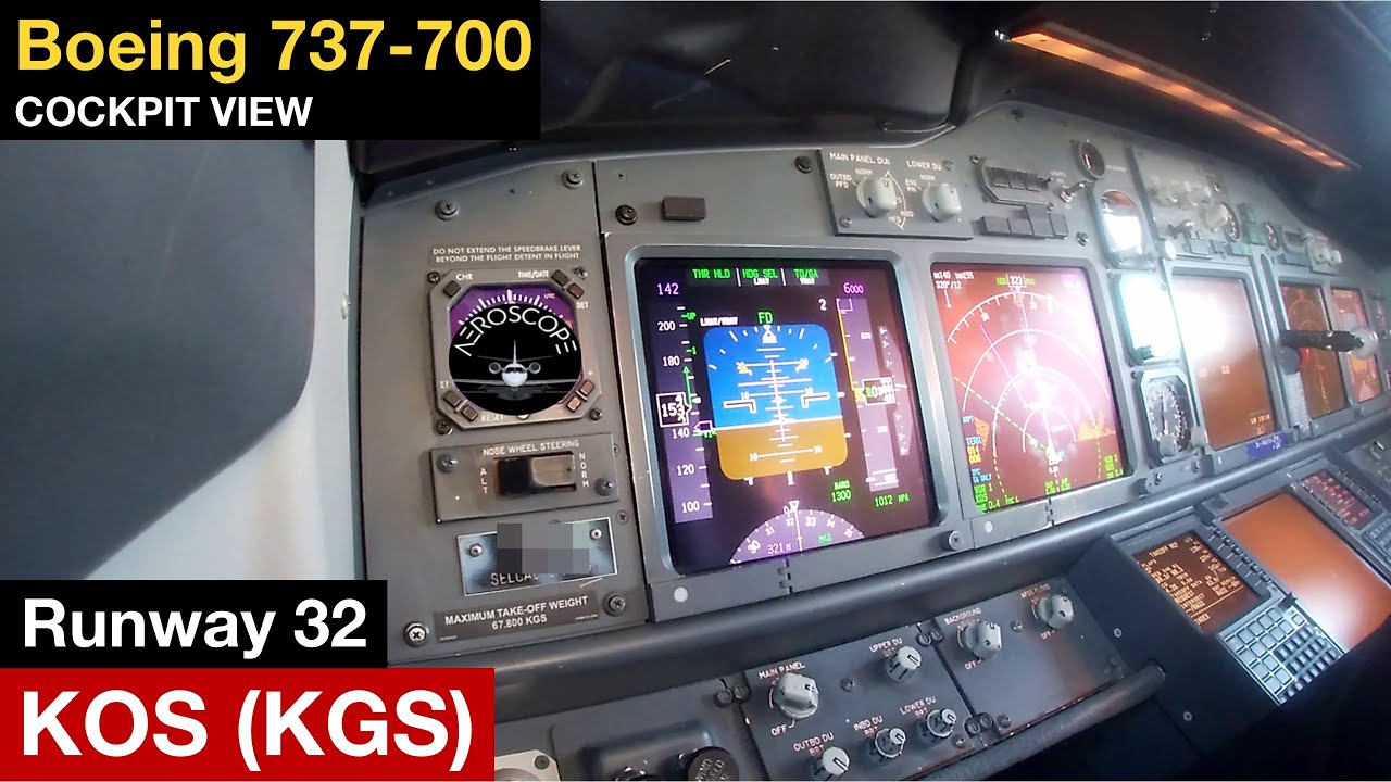 COCKPIT TAKEOFF - Primary Flight Display | Kos Airport (KGS) Boeing 737-800