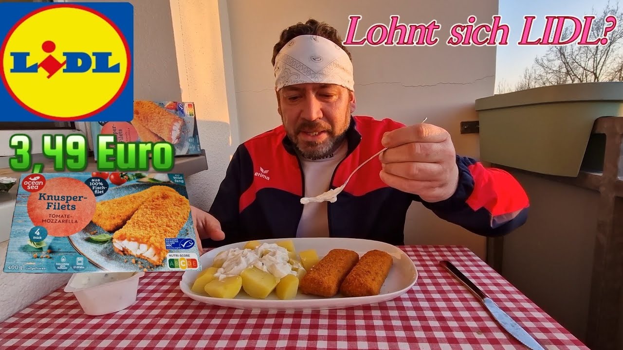 Knusper Fischfilet von LIDL mit Kräuterquark und Kartoffeln /MUKBANGVIDEO/