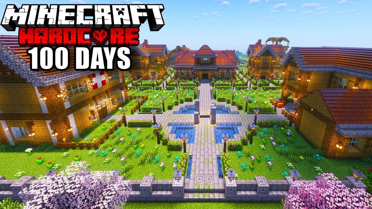 I spent 100 DAYS building a COLONY in Minecraft Hardcore!!