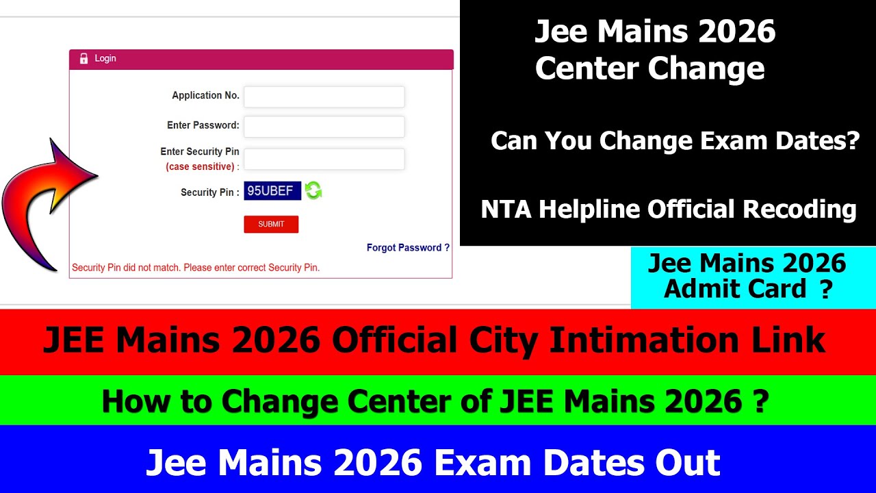 How to Change Center of JEE Mains 2026 ? | Can You Change the Jee Mains 2026 Exam Dates