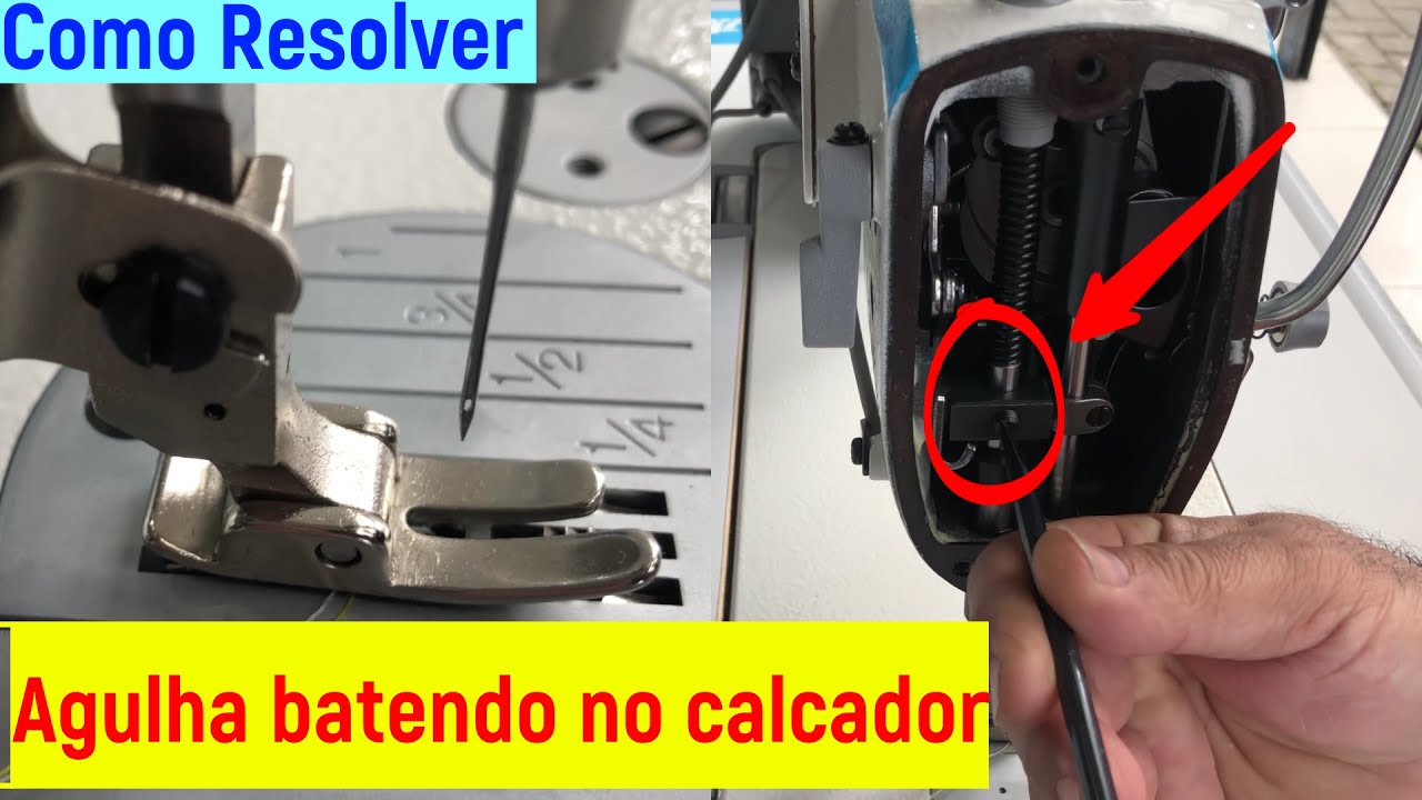 Como centralizar a agulha no calcador, agulha batendo no calcador como resolver
