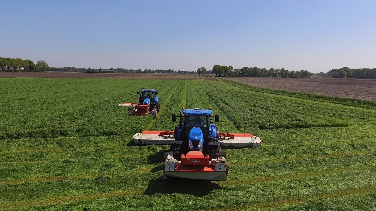 Gras maaien (2018) | 2X New Holland | Kuhn | Mowing grass | Nooijen Milheeze