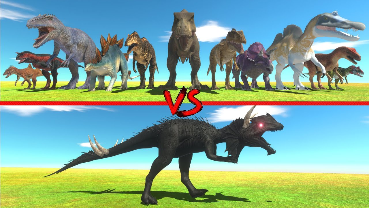 Dilophosaurus Shadow in Battle with All Dinosaurs - Animal Revolt Battle Simulator