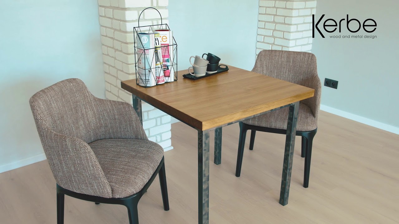 Industrialny st&oacute;ł 80 cm na 80 cm  Kerbe