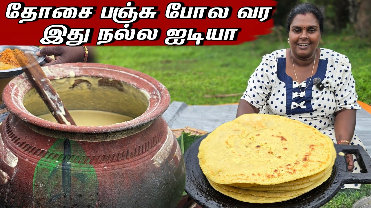 அவிச்ச மாவில் சூப்பரான பஞ்சு தோசை | Our Village life ♥️ | vanni vlog 