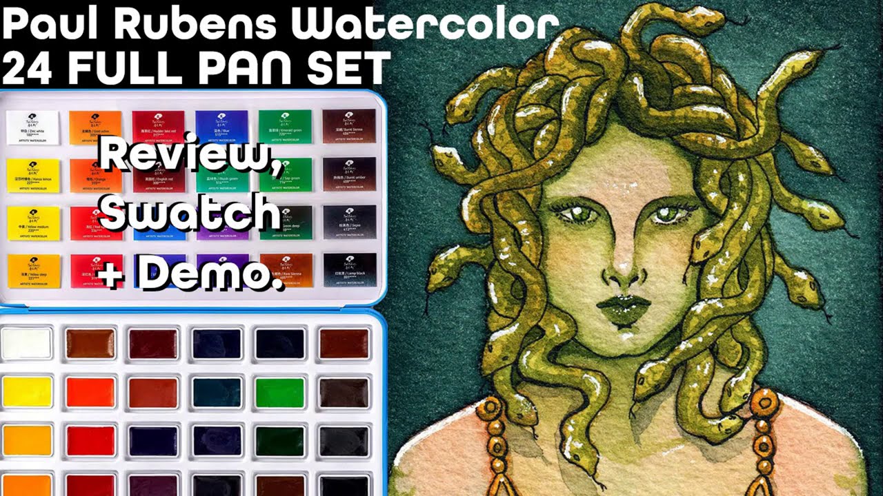 Paul Rubens 24 FULL PAN Watercolor Review. Affordable Beginner Student Grade - SONNET WHITE NIGHTS?!