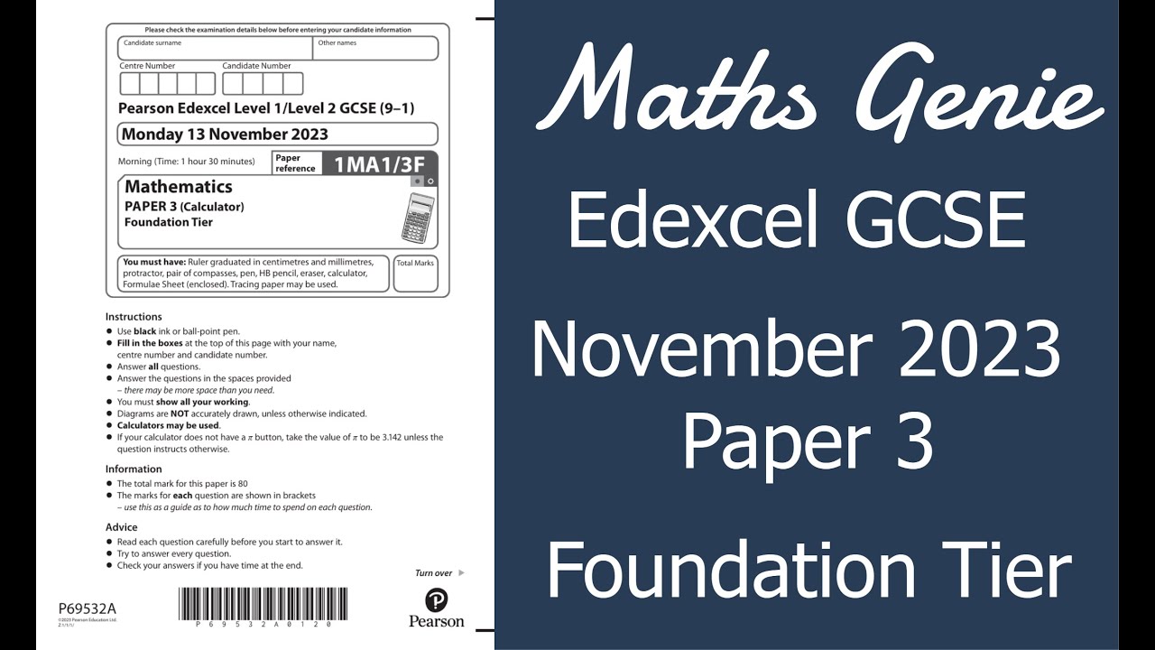 Edexcel Foundation Paper 3 November 2023 Exam Walkthrough