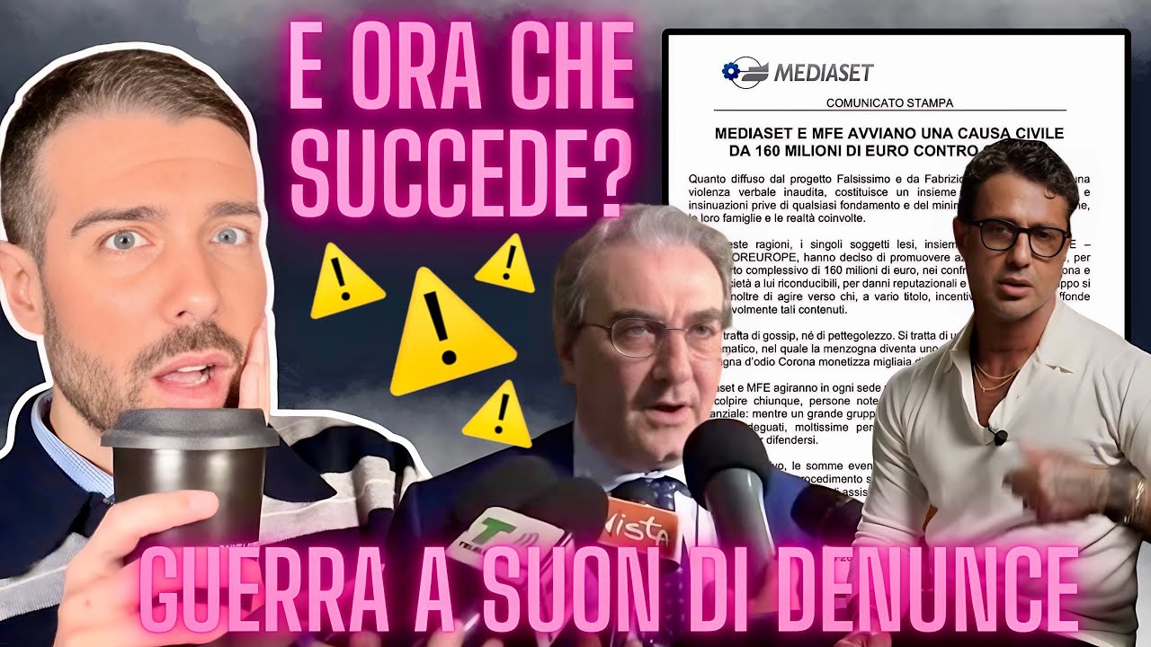 🚨MEDIASET DENUNCIA FABRIZIO CORONA (E NON SOLO) PER 160 MILIONI DI EURO: LUI RISPONDE! 🥤