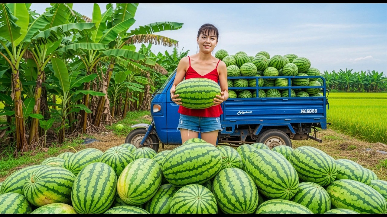 Massive Watermelon Harvest! Truck Full of Giant Watermelons 🍉