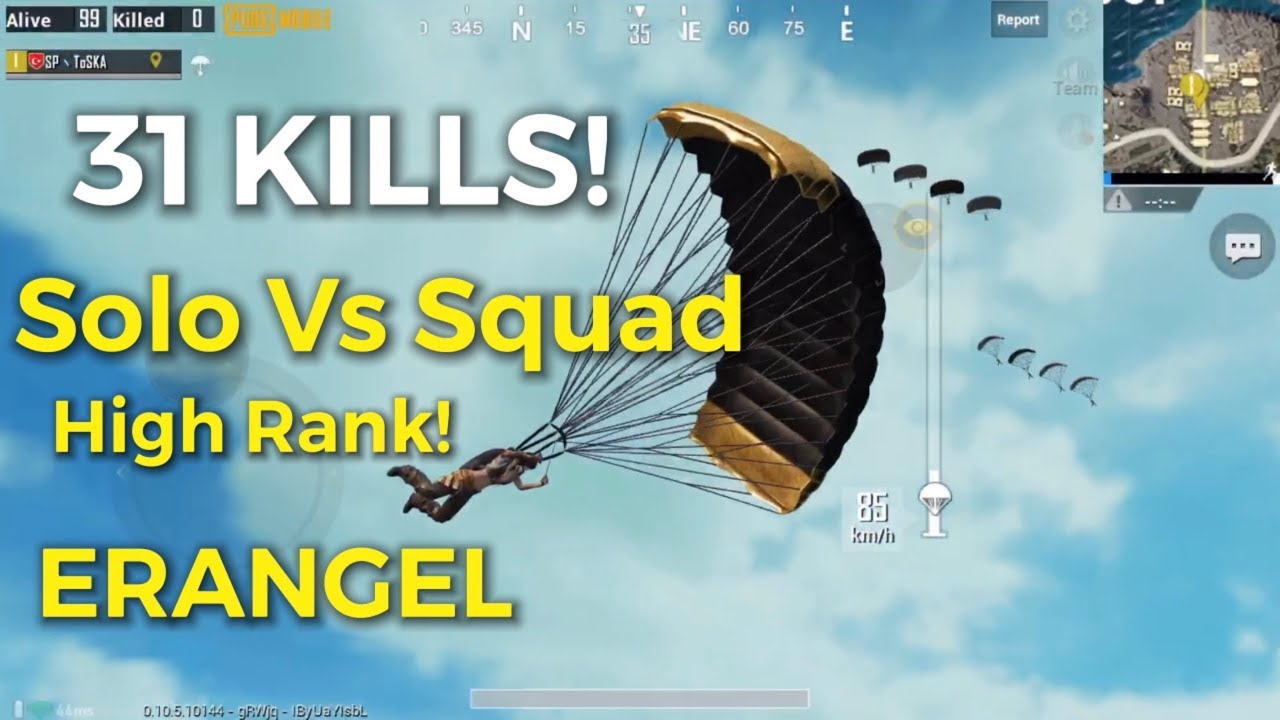+31 KILLS! Solo Vs Squad | Erangel | Pubg Mobile | High Rank