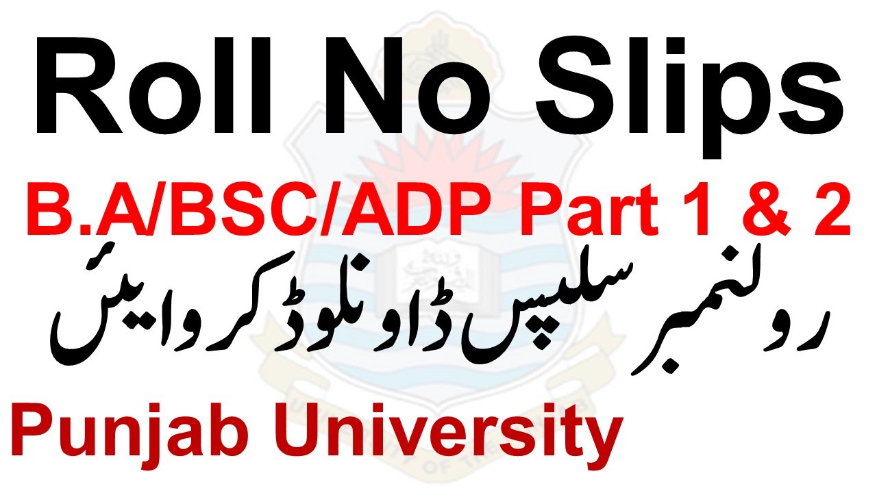ba bsc adp part 1 & 2 supply 2021 roll no slips punjab university supply 2021 roll no slips pu