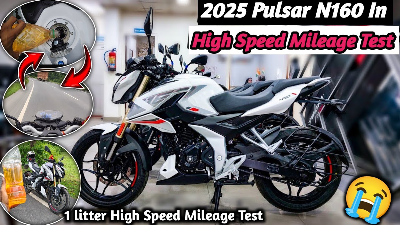 New Bajaj Pulsar N160 1L High Speed Mileage Test | Shocking Result😱 2025 #bajaj #n160 #mileagetest 