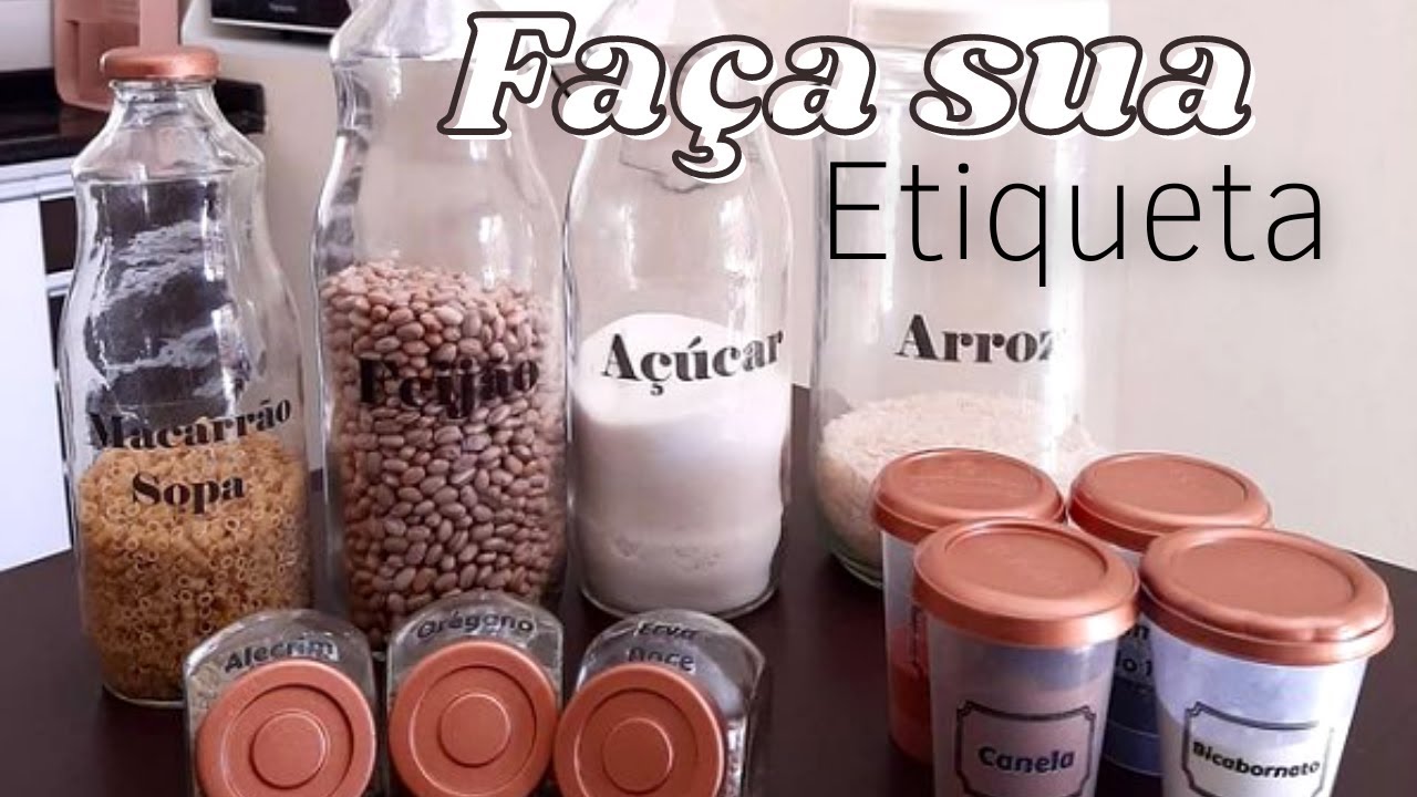 Diy-Como Fazer Etiquetas para potes de mantimentos I + BÔNUS I Personalize já!