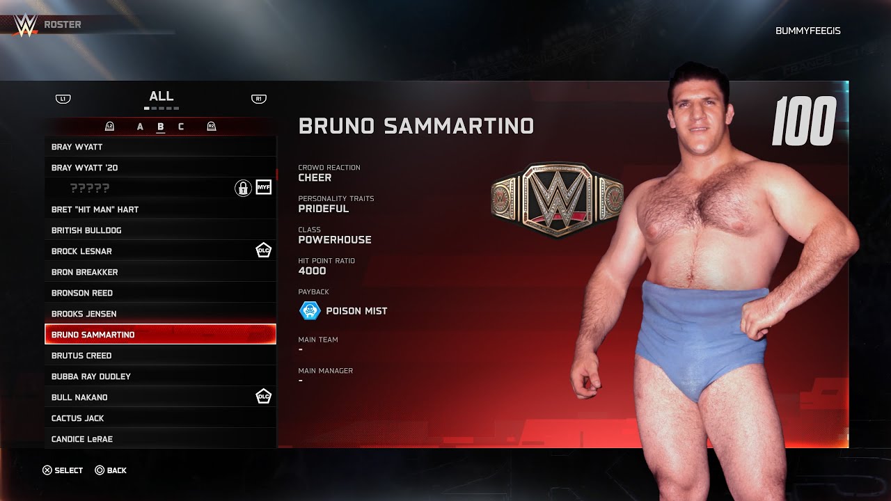WWE2K25: Специальные приемы Бруно Саммартино