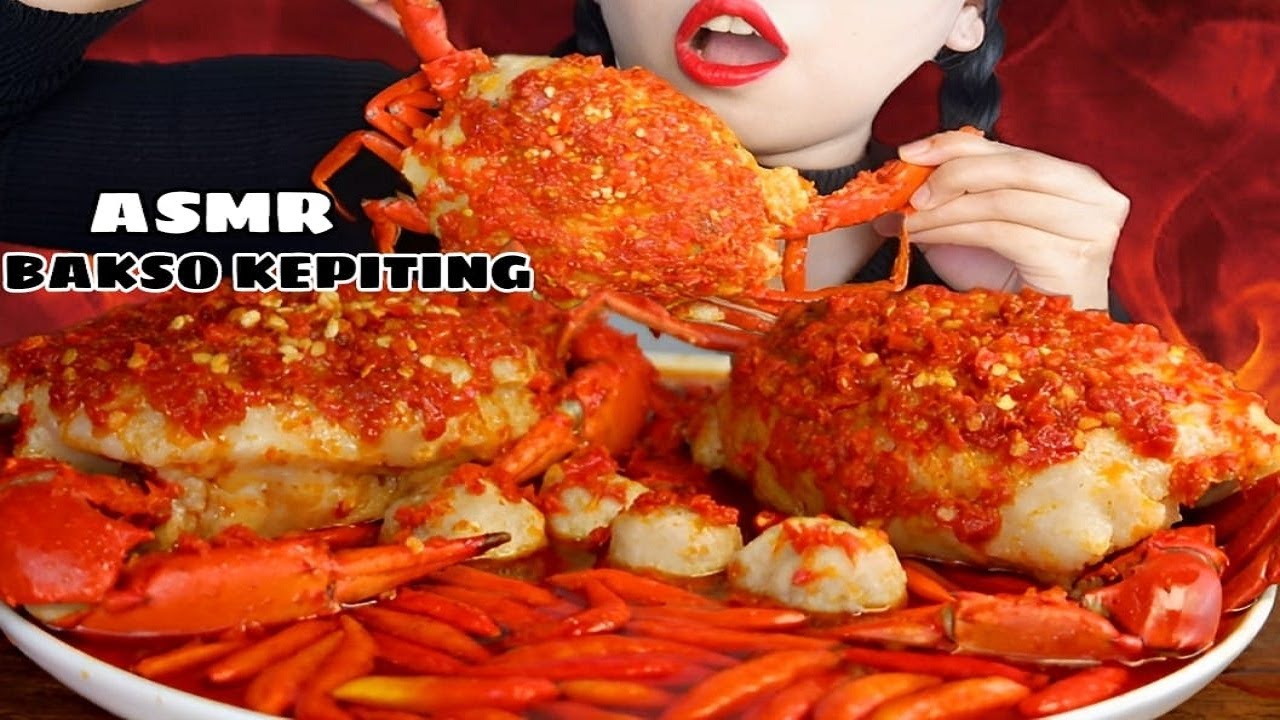 JUMBO🦀 ASMR 2 BAKSO KEPITING  JUMBO KUAH TAICHAN ❗CABE SETAN NYA BERENANG BESTIE💥🔥🤤