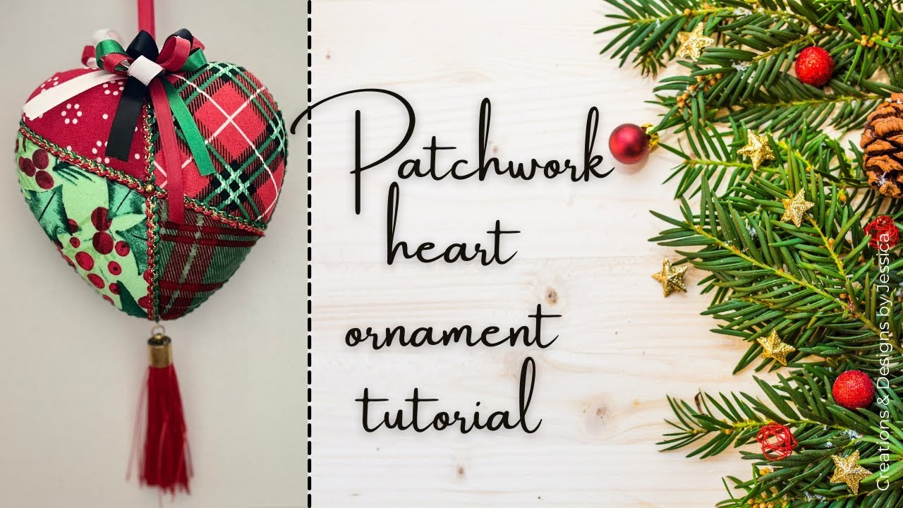 DIY Heart ❤️ Shape Stuffed Christmas Ornament Tutorial