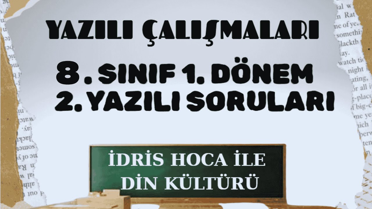 8. SINIF DİN KÜLTÜRÜ 1. DÖNEM 2. YAZILI ÇALIŞMASI  #dinkültürü #lgs #sınavhazırlığı