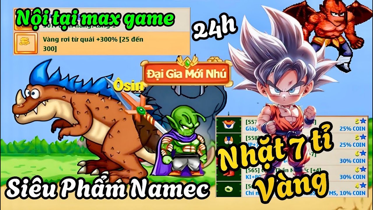 Ngọc Rồng Online || Siêu Phẩm Namec nt 300% 24h Nhặt 7tỉ vàng tại Hành Tinh Ngục Tù