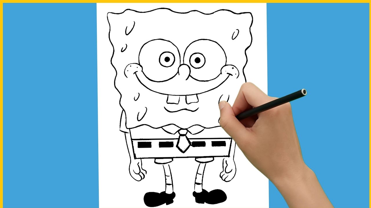 How to draw spongebob | Easy for Kid's | Drawing and Colouring | Drawing for Kid