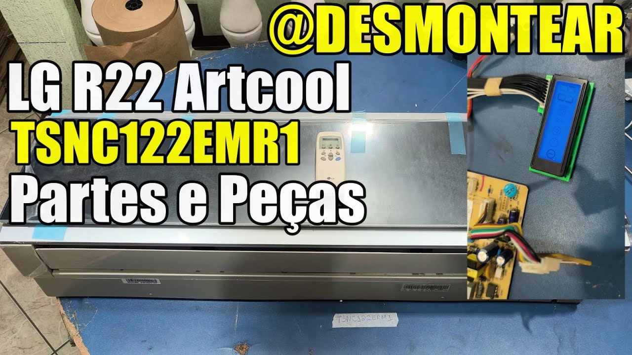 Desmontei uma reliquia de ar condicionado LG TSNC122EMR1sistema gás R22 com tampa de vidro