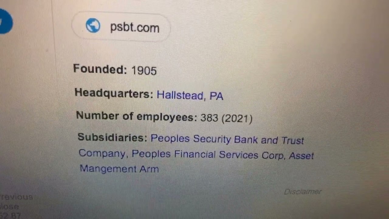 🔴 Peoples Financial Services Corp PFIS Stock Information 🔴