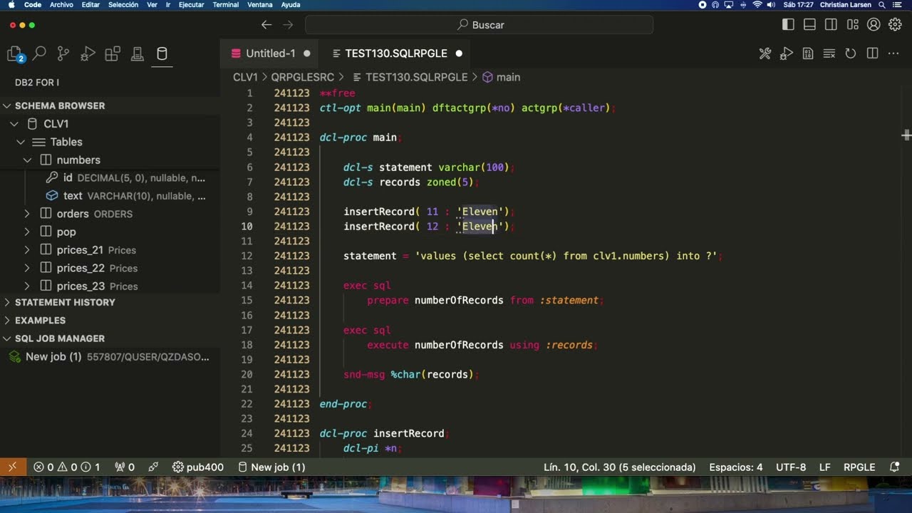 Программирование в RPG (IBM i/AS400). Использование PREPARE и EXECUTE.