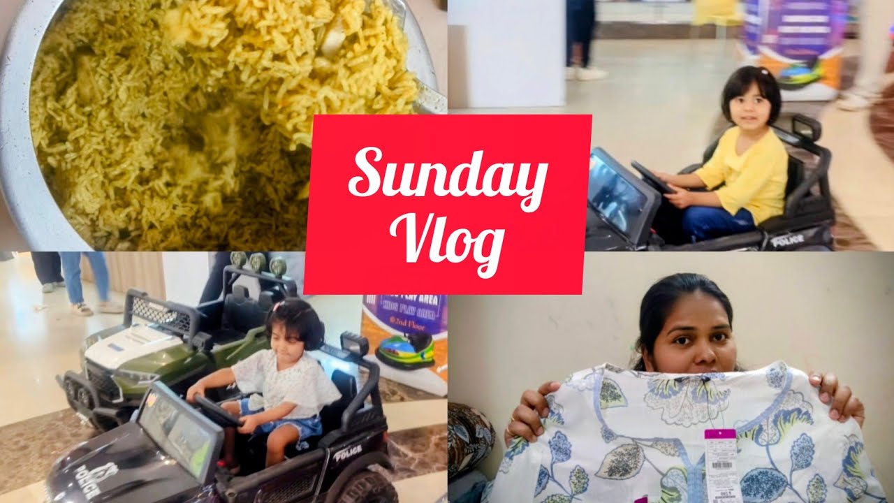 Sunday special chikan Rice / pulav recipe. Sunday outing with kids. Zudio shopping 