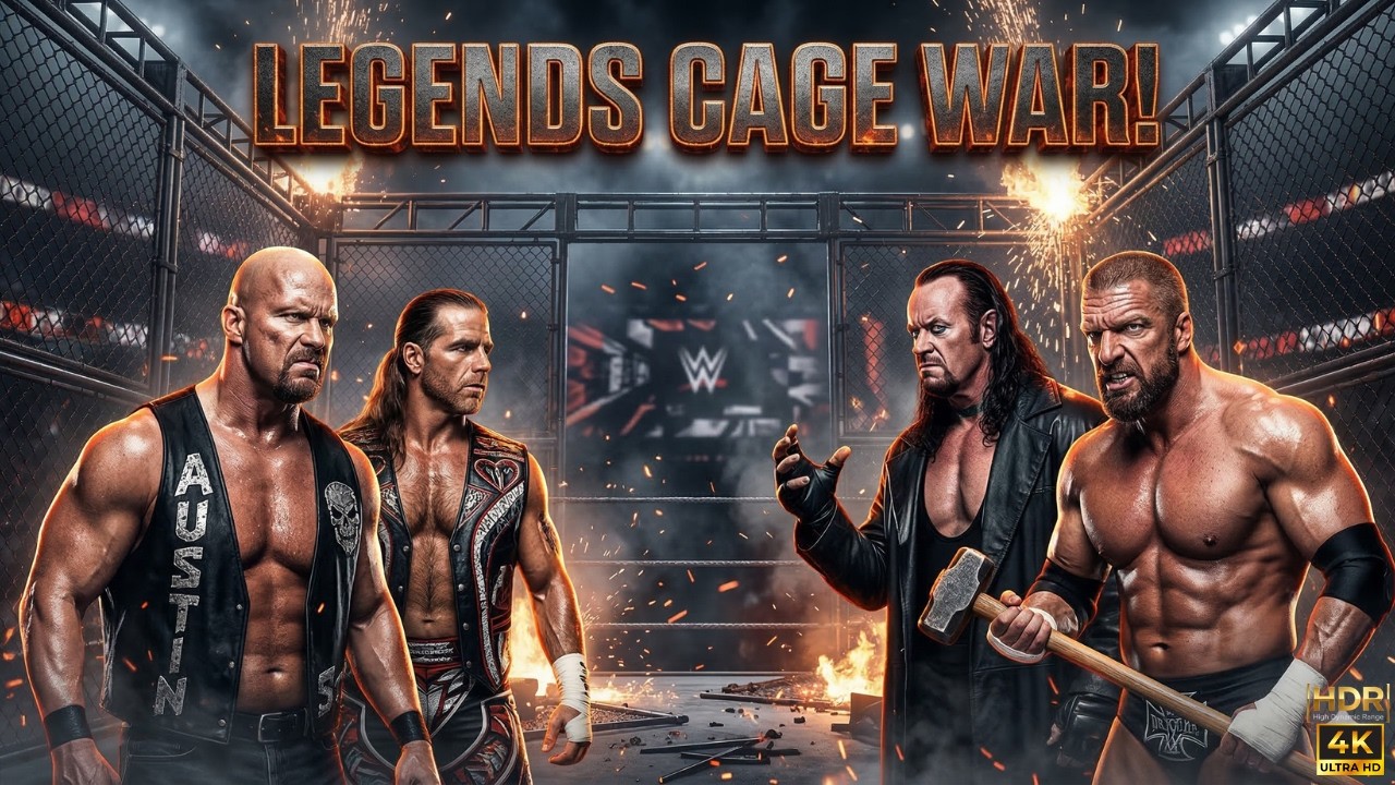 Triple H vs Stone Cold vs Undertaker vs Shawn Michaels – Steel Cage Match | WWE 2K25