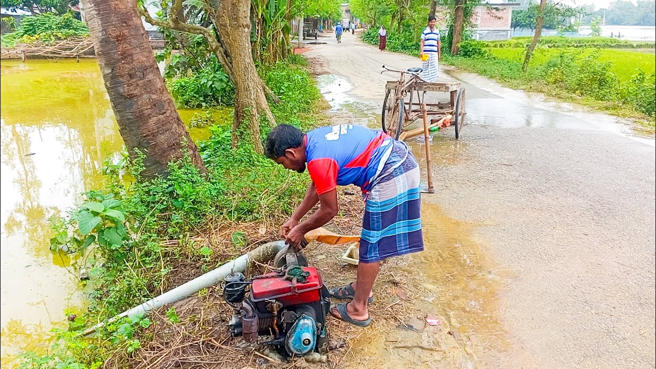 বন্যার অতিরিক্ত পানি সেচ💧#waterpump #irrigation #panisesa | Sohag Kakku