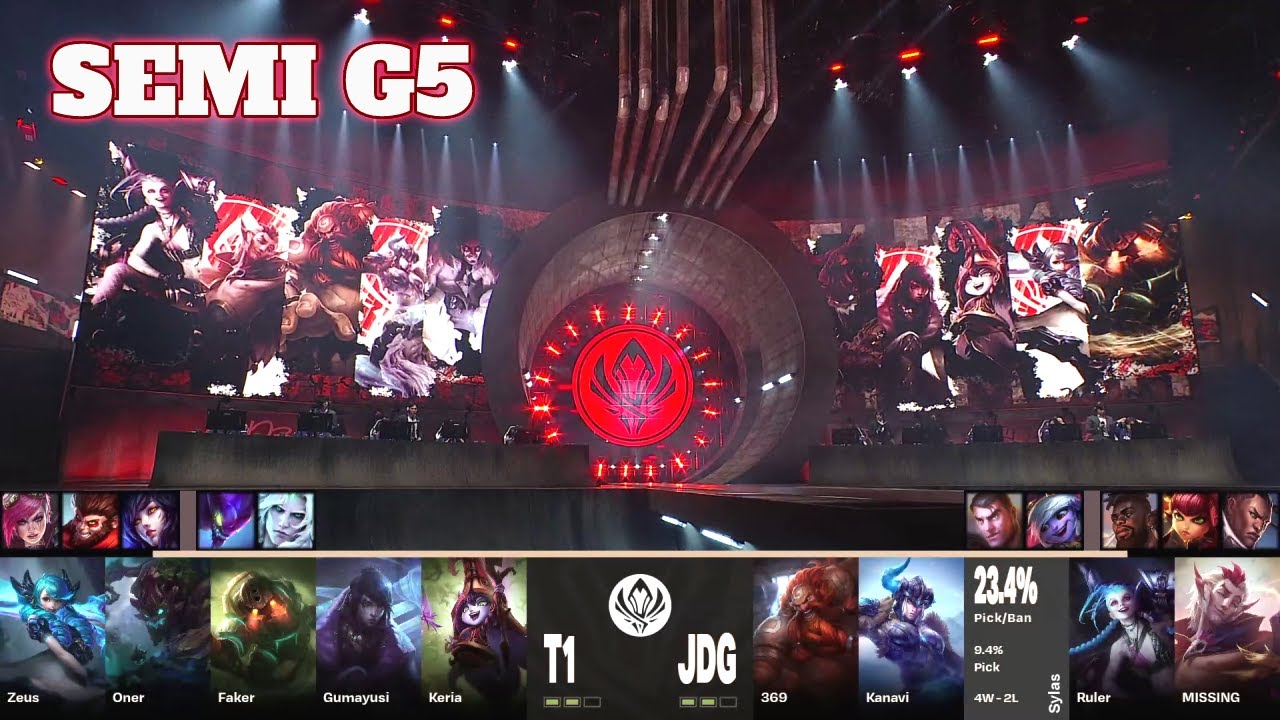 JDG vs T1 - Game 5 | upper Semi Final LoL MSI 2023 Main Stage | JD Gaming vs T1 G5 full game
