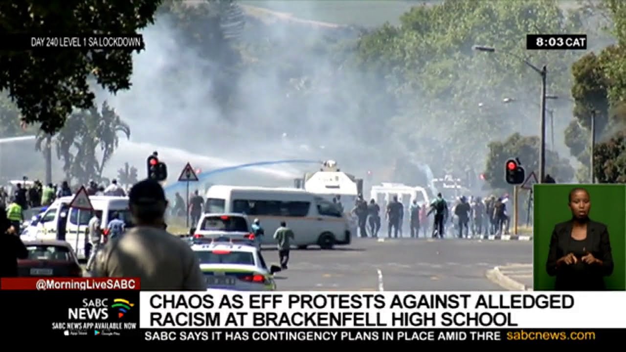 EFF vs Brackenfell I 8 arrested on charges of public violence after chaos broke out