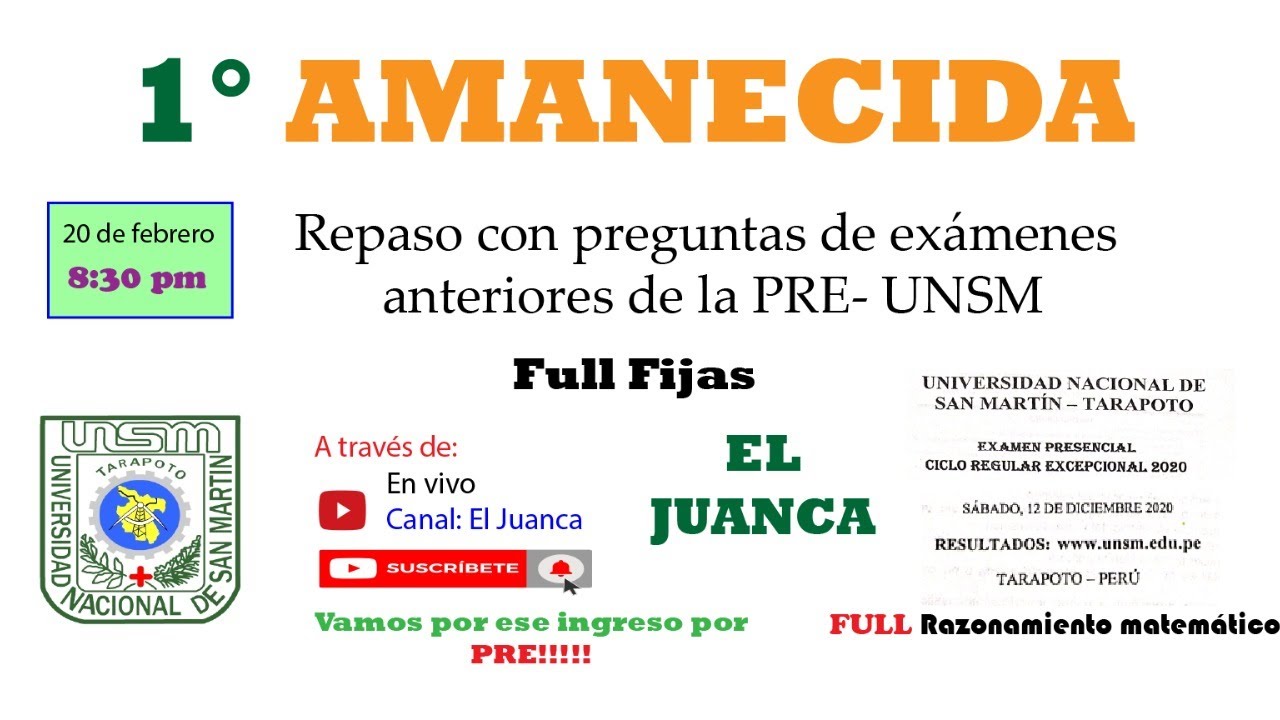 1ra amanecida full preguntas de exámenes de CEPRE UNSM 2020, 2019