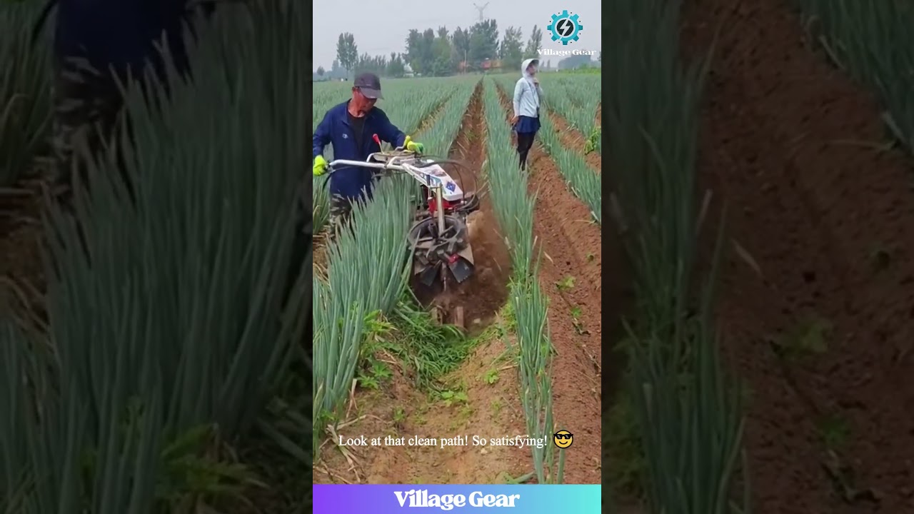 Satisfying Weed Chomper! Mini Tiller Cleans Onion Rows Like a BOSS! Farm ASMR! #satisfying #asmr