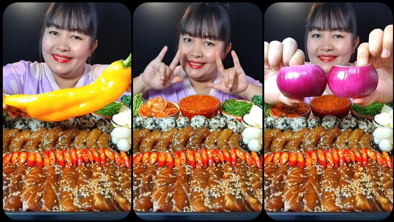 แซลมอนดองซีอิ๊วกับกุ้งดอง เมนูที่อร่อยสุดๆ @ตั้งใจกิน 