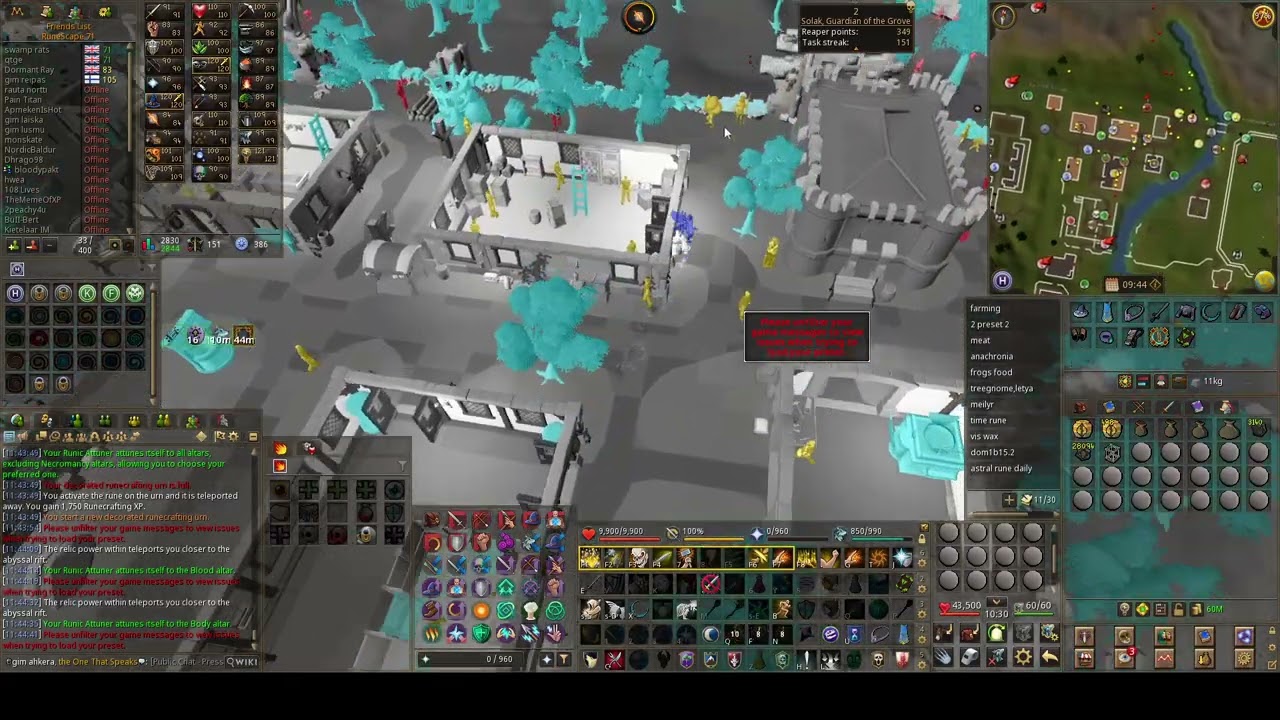 Rs3 runecrafting fast abyss route, xp and runes