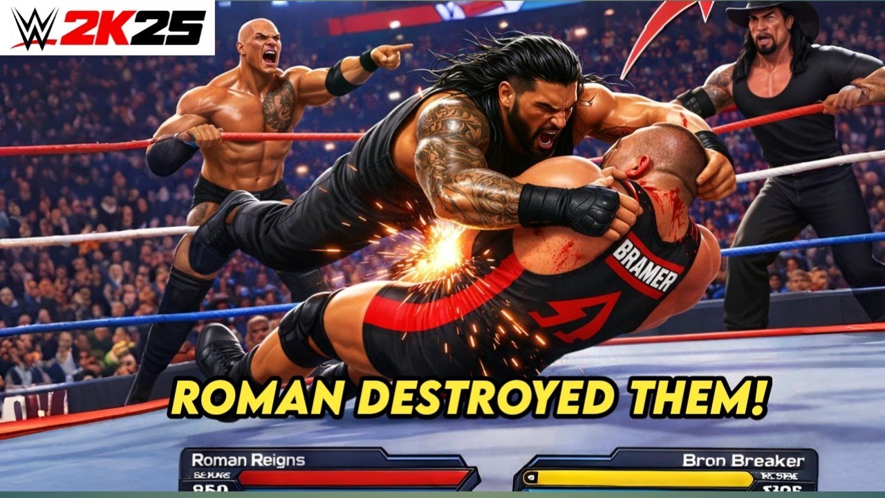 ROMAN REIGNS & THE ROCK vs UNDERTAKER & BRON BREAKKER – INSANE TAG TEAM MATCH! NiHuman 